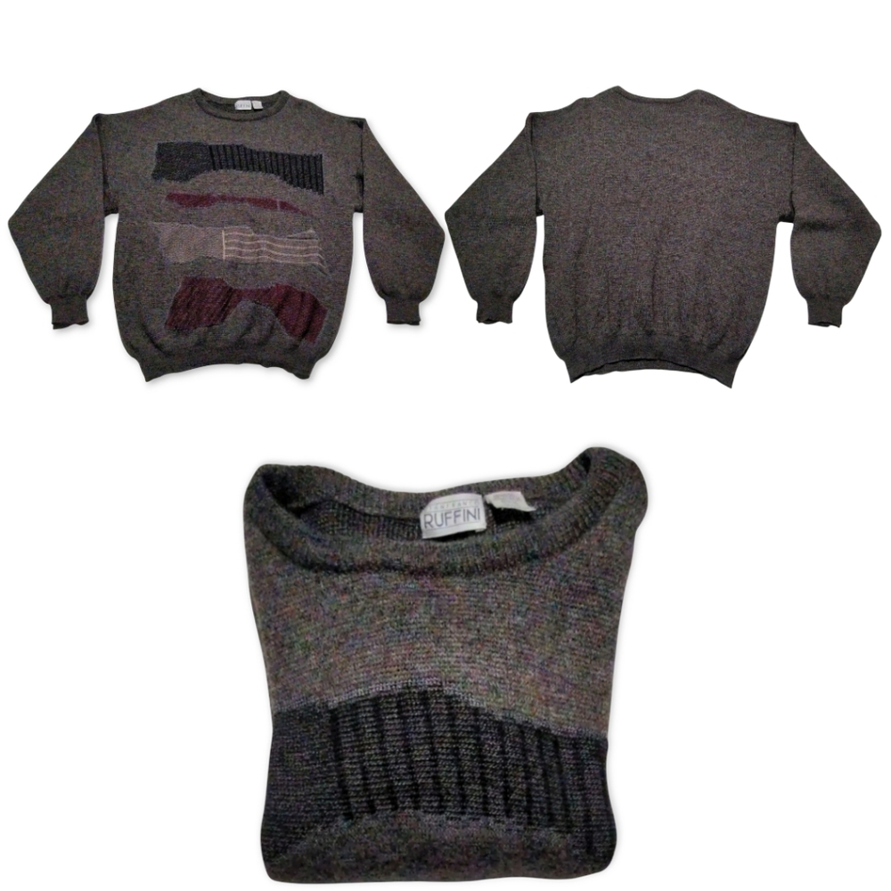 Vintage 90s Gianfranco Ruffini Italy Mens Sweater Size L Coogi Style Very Soft